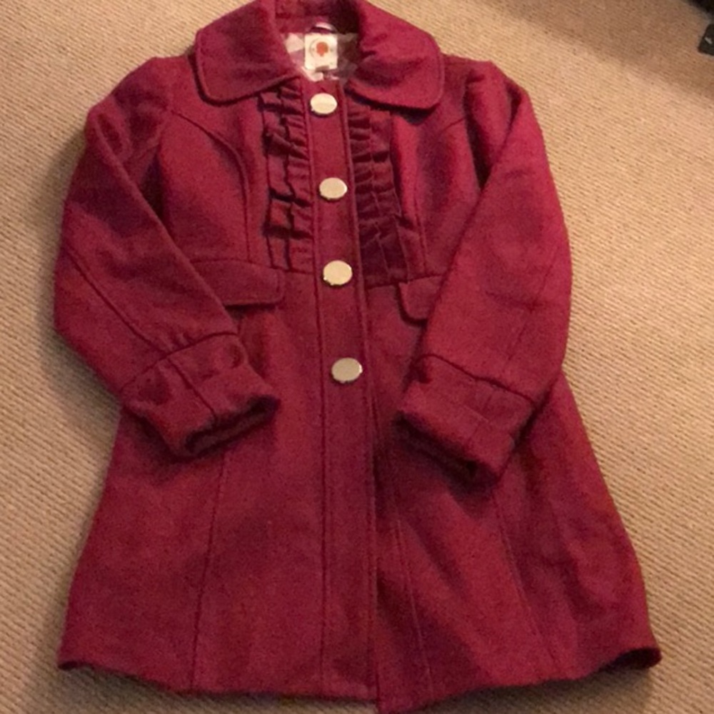 Pink wool tulle coat size small